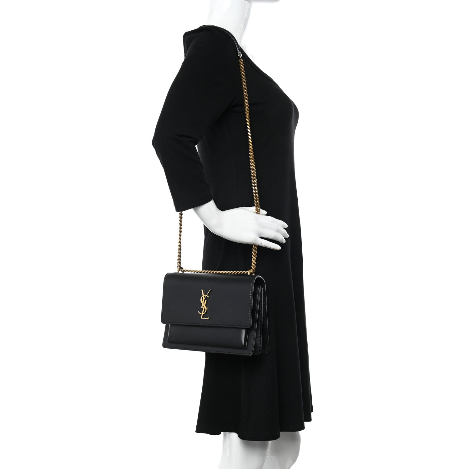 Saint Laurent Calfskin Medium Monogram Sunset Black 2 of 16