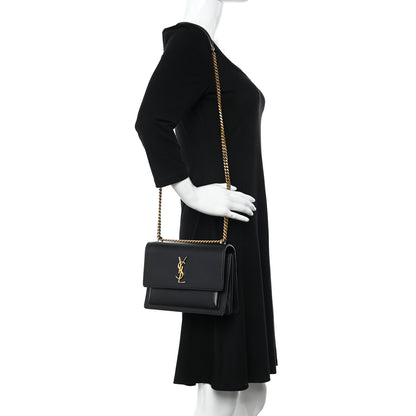 Saint Laurent Calfskin Medium Monogram Sunset Black 2 of 16