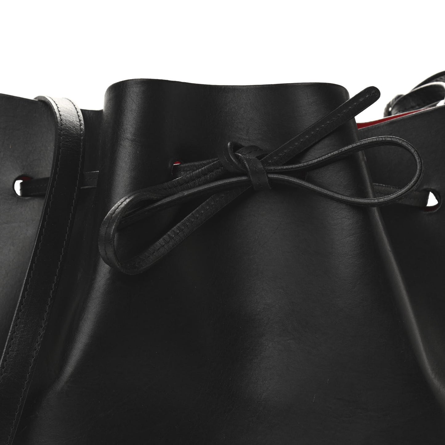 Vegetable Tanned Calfskin Bucket Bag Black Flamma