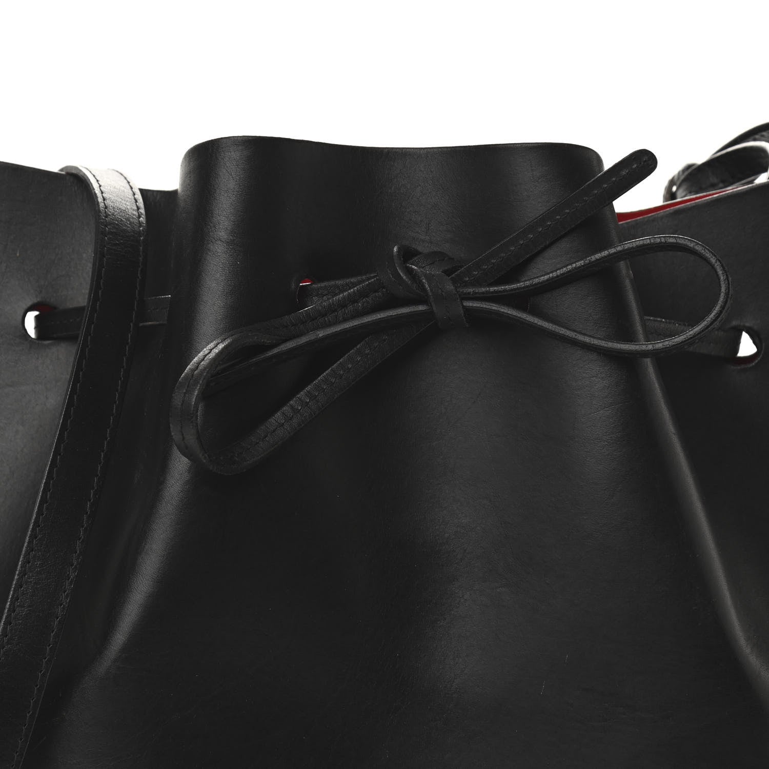 Mansur Gavriel Vegetable Tanned Calfskin Bucket Bag Black Flamma 8 of 16