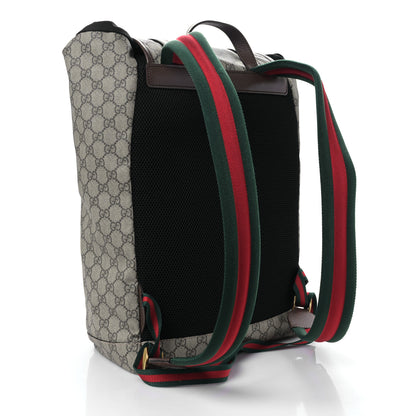 Gucci Soft GG Supreme Monogram Neo Vintage Double Buckle Backpack Beige New Acero Crop 2 of 8