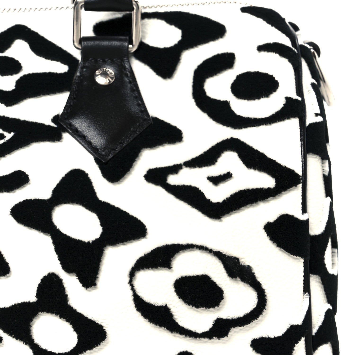 Louis Vuitton X UF Tufted Monogram Speedy Bandouliere 25 White Black 11 of 13