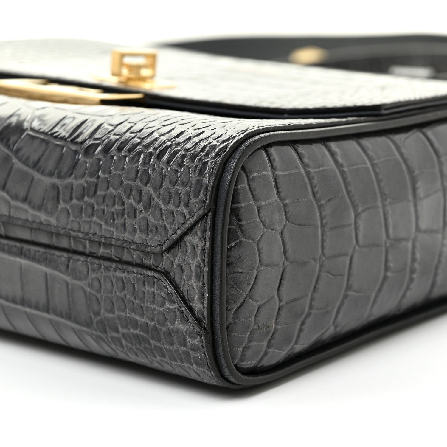 Givenchy Calfskin Crocodile Embossed Medium Eden Storm Grey 9 of 13