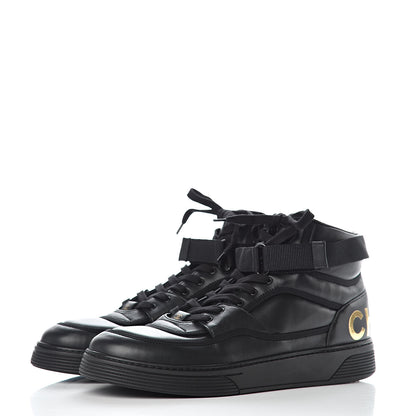 Chanel Lambskin Mens Logo High Top Sneakers 46 Black 3 of 11