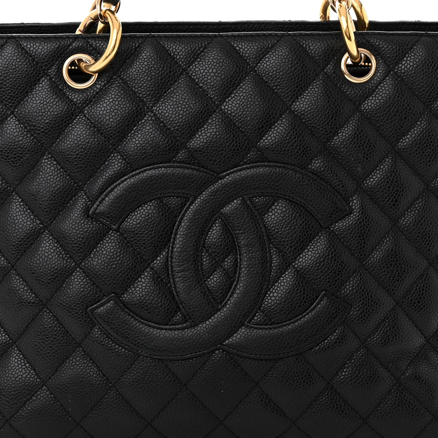 Caviar Quilted Grand Shopping Tote GST Black