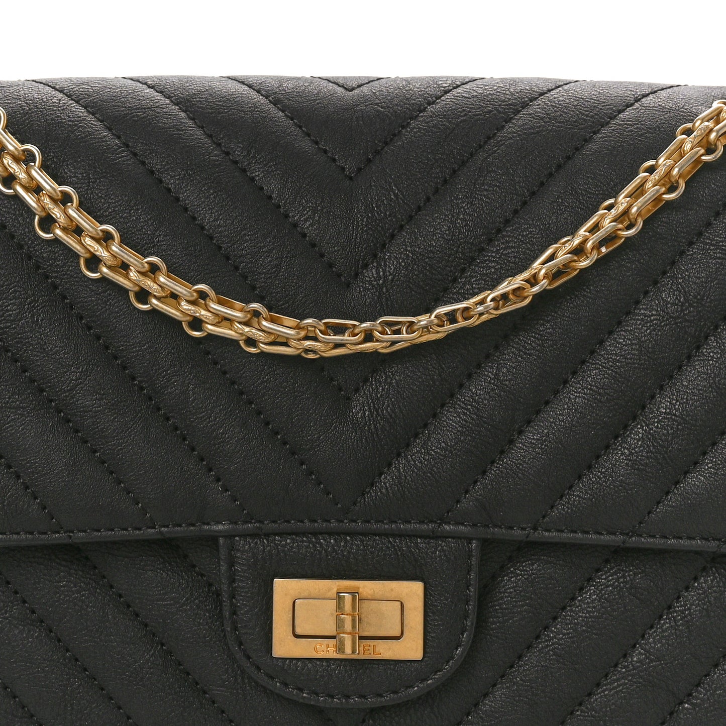 Sheepskin Chevron Quilted 2.55 Reissue 225 Flap Black