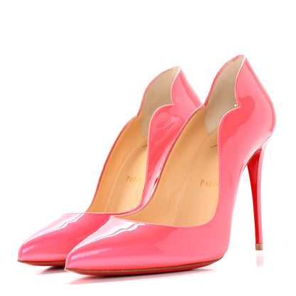 Christian Louboutin Metallic Patent Fluo Hot Chick 100 Pumps 37.5 Florida 3 of 12