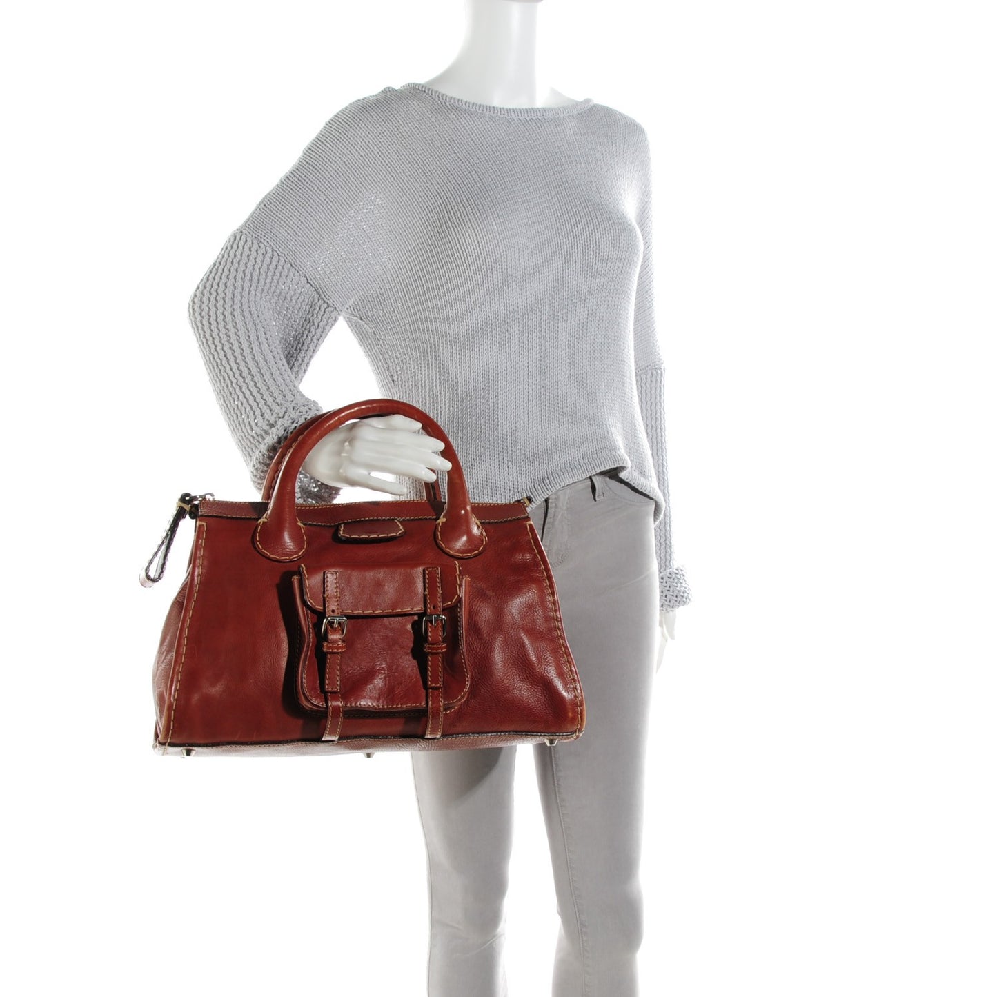 Calfskin Edith Satchel Whiskey