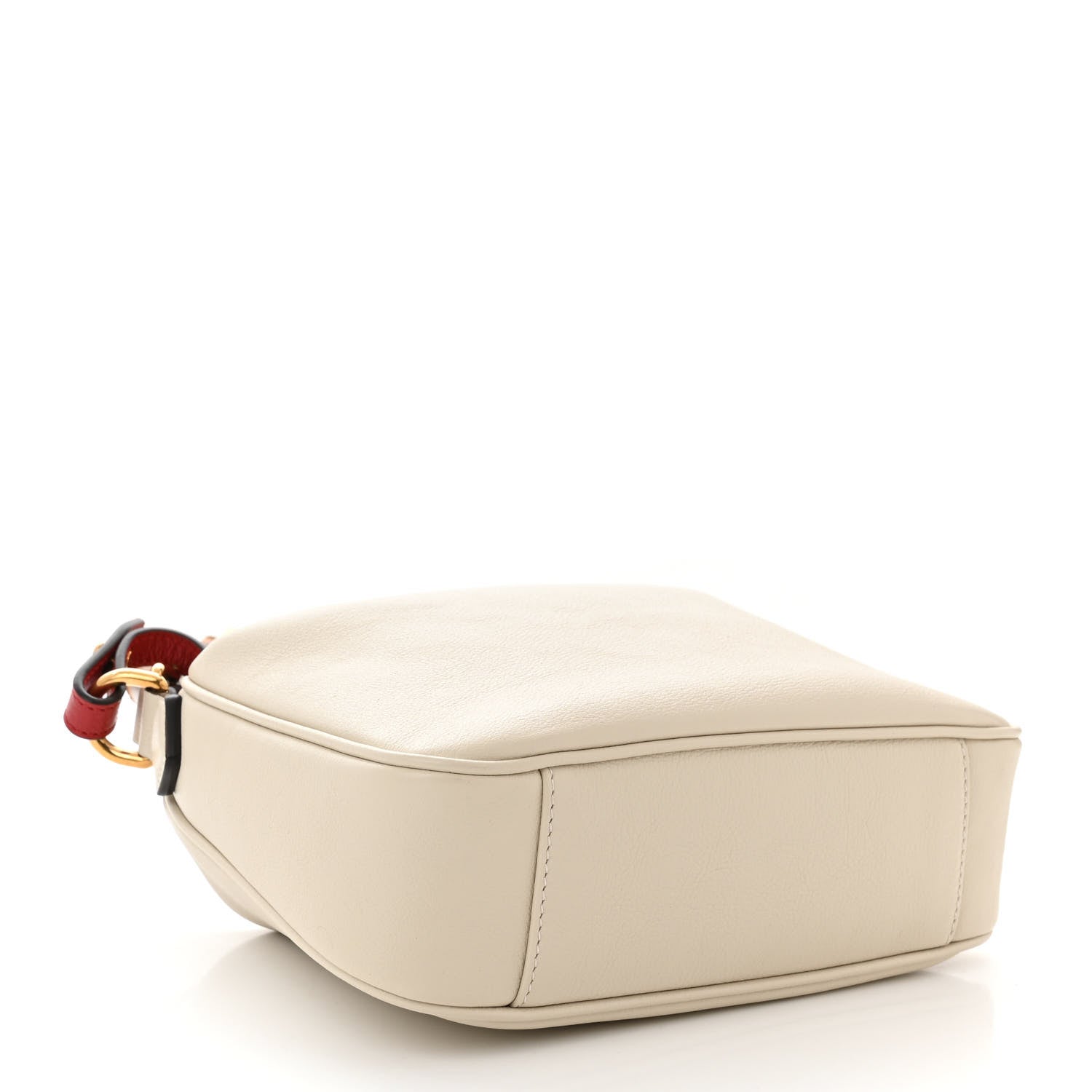 Gucci Softy Wonka Textured Dollar Calfskin Small Diana Shoulder Bag Mystic White Hibiscus Red 4 of 10