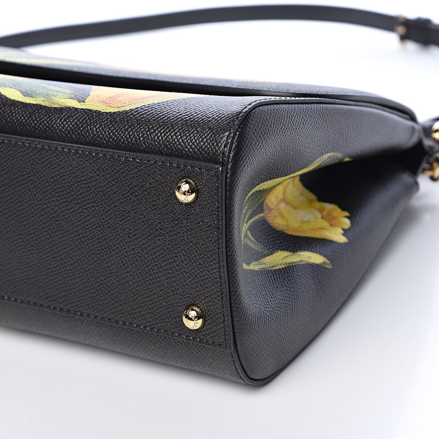 Dauphine Tulip Print Medium Miss Sicily Satchel Black