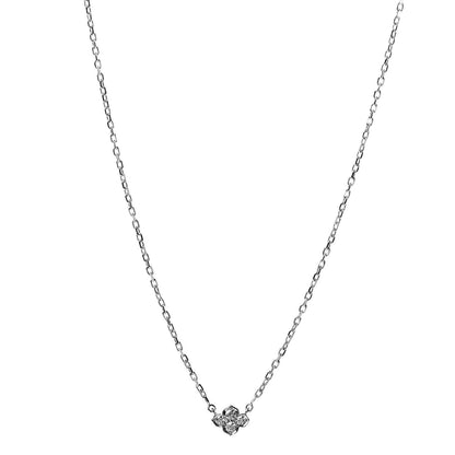 Cartier 18K White Gold Diamond .14ctw Hindu Floral Pendant Necklace 1 of 7