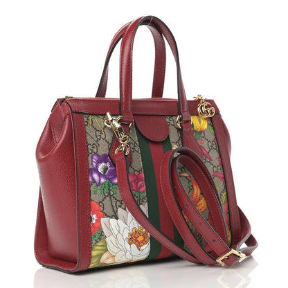 Gucci GG Supreme Monogram Flora Web Small Ophidia Tote Bag Red 3 of 9