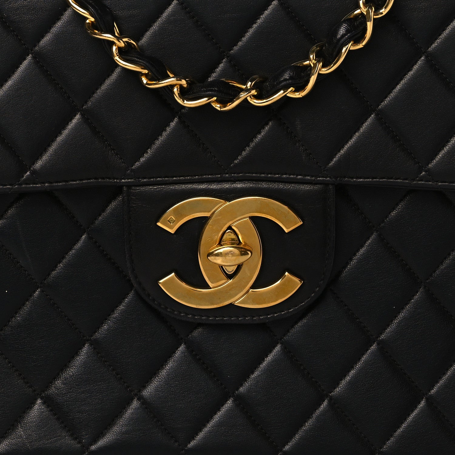 Chanel Lambskin Quilted Jumbo Single Flap Black 8 of 10