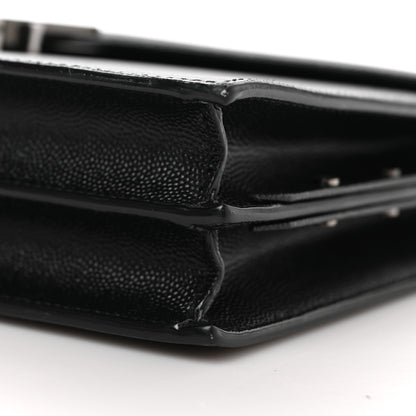 Saint Laurent Grain De Poudre Monogram Cassandra Clasp Bag Black 9 of 9