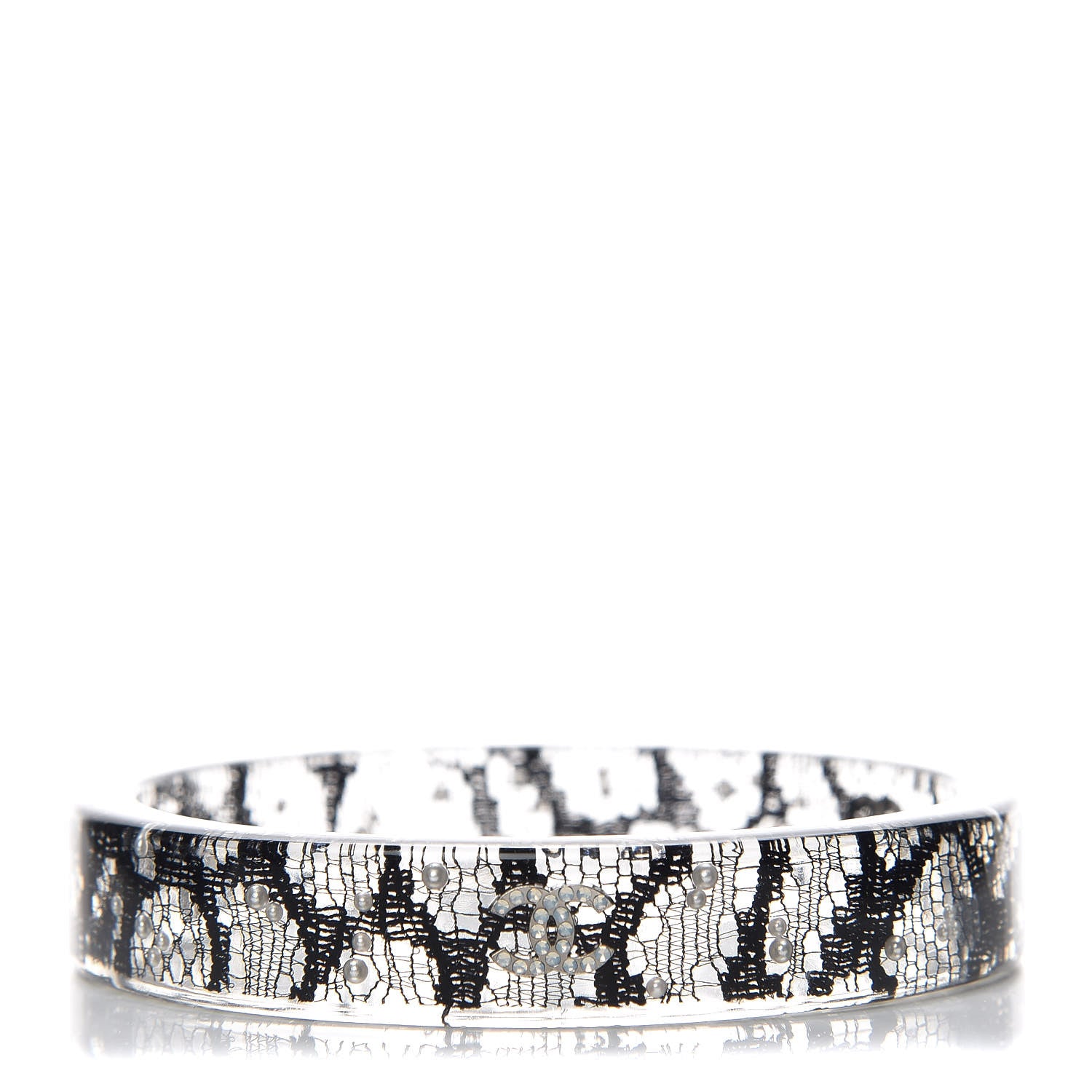 Chanel Resin Lace CC Bangle Transparent 1 of 4