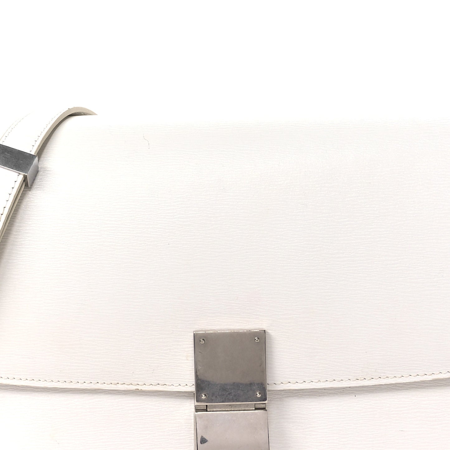 Liege Calfskin Medium Classic Box Flap Bag White