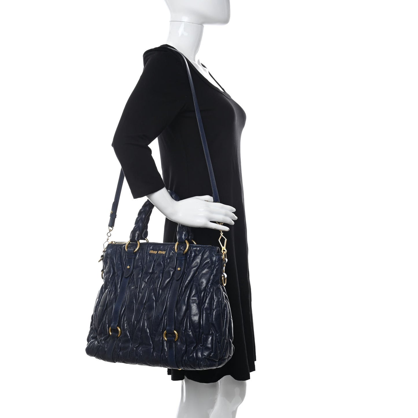 Nappa Matelasse Shopping Tote Inchiostro