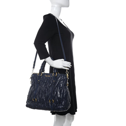 Miu Miu Nappa Matelasse Shopping Tote Inchiostro 2 of 11