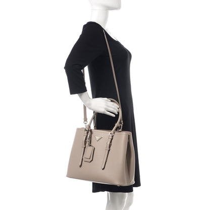 Prada Saffiano Cuir Small Double Handle Tote Pomice 2 of 8