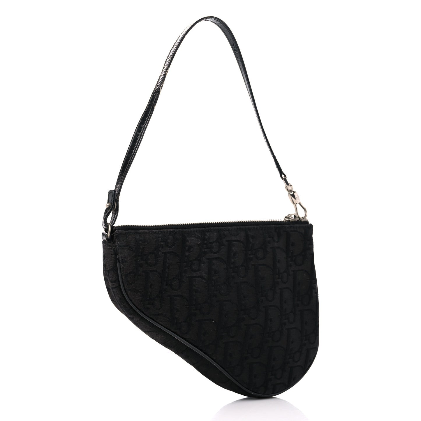 Oblique Monogram Mini Saddle Pochette Black