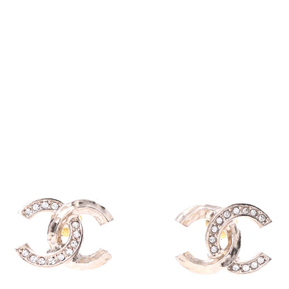 Chanel Crystal CC Earrings Gold 1 of 4