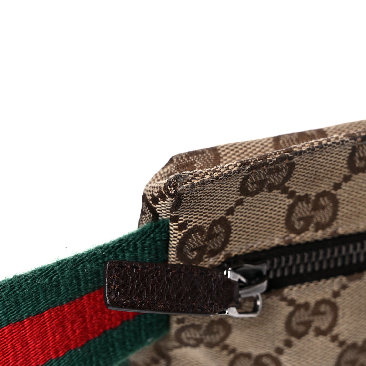 Gucci GG Monogram Web Double Pocket Belt Bag Dark Brown 22 of 29