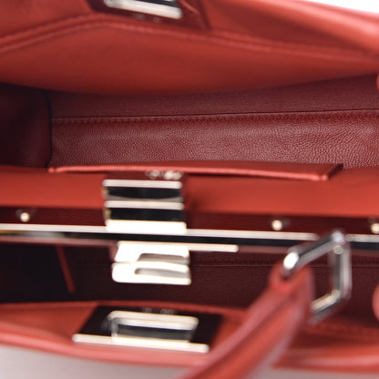 Fendi Nappa Lace Up Mini Peekaboo Iconic Satchel Bloody Mary 6 of 13