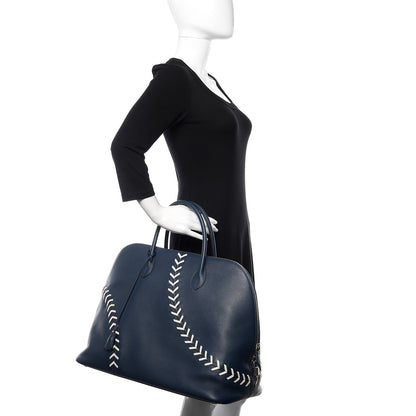 Hermes Evercolor 1923 Bolide 45 Baseball Bag Bleu De Malte Blanc 2 of 10