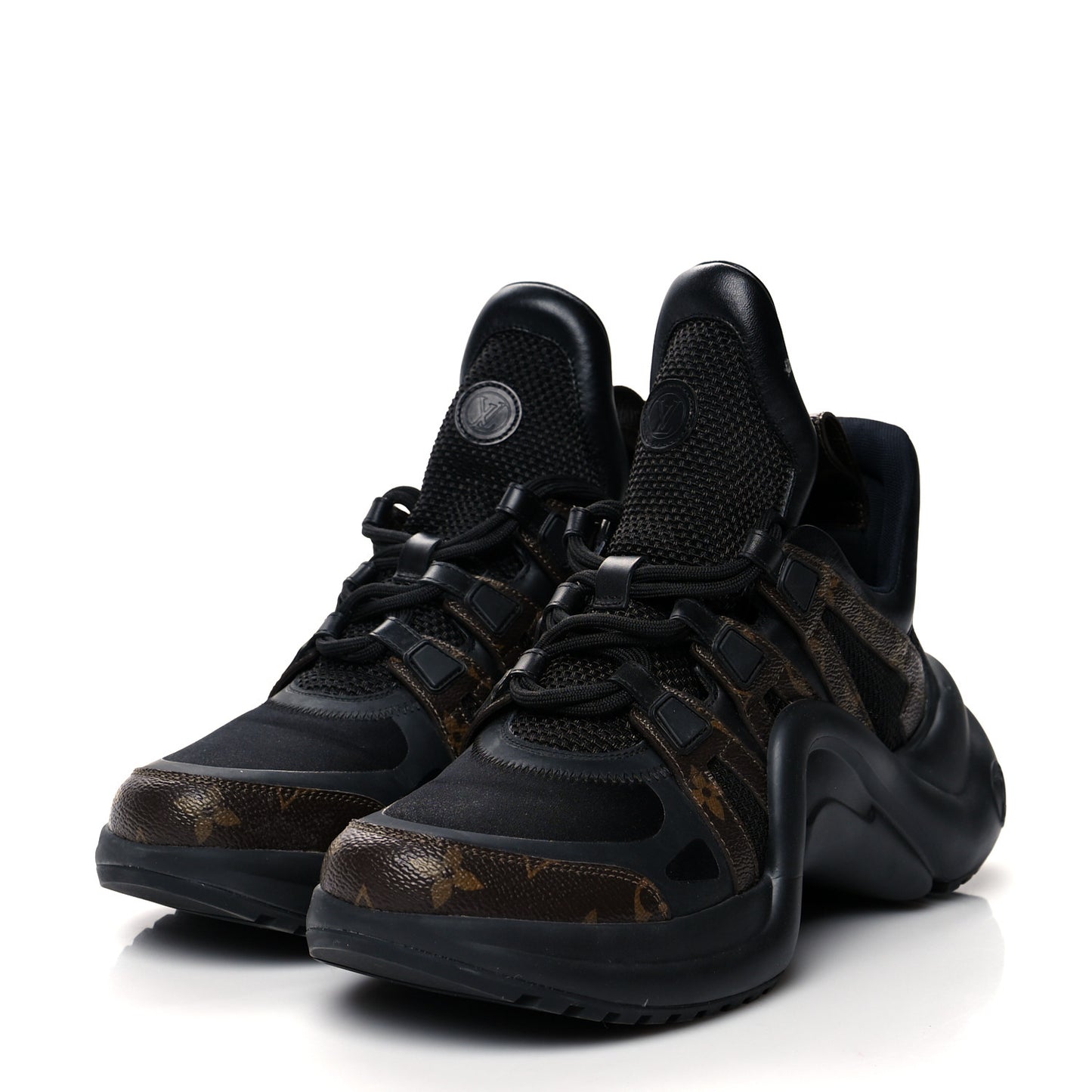Calfskin Patent Monogram LV Archlight Sneakers 41 Black