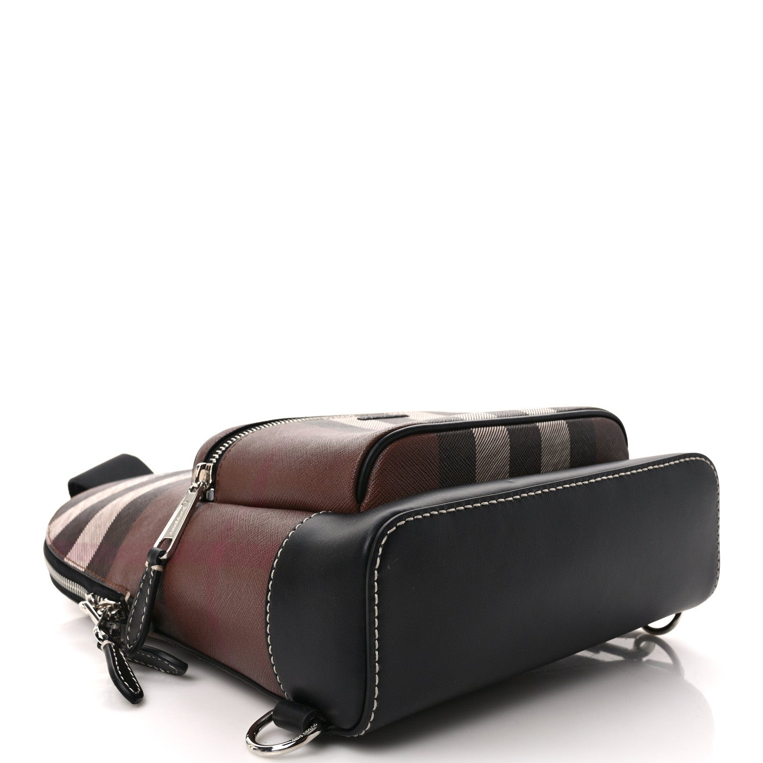 Burberry E-Canvas Check Sling Backpack Dark Birch Brown 3 of 8