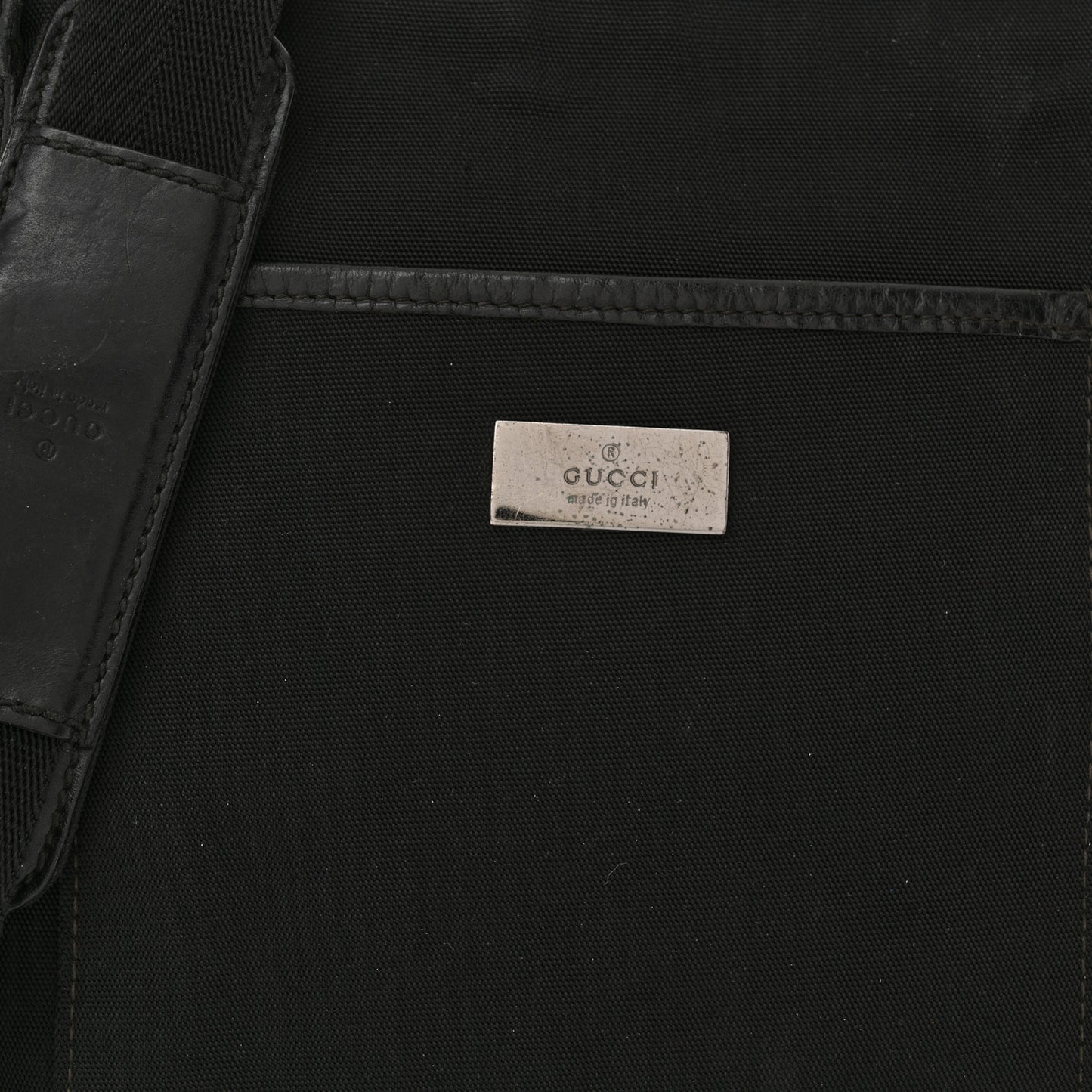 Canvas Flat Messenger Bag Black