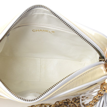 Chanel Patent Calfskin Quilted CC Tassel Camera Case White 5 of 11