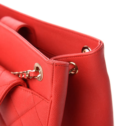 Chanel Caviar Quilted In Out Flap Shopping Tote Red 12 of 12