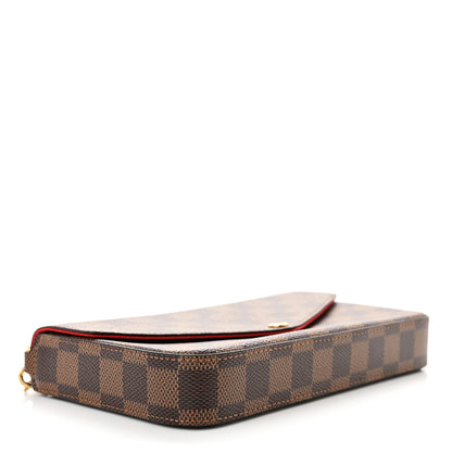 Louis Vuitton Damier Ebene Pochette Felicie Chain Wallet 4 of 10