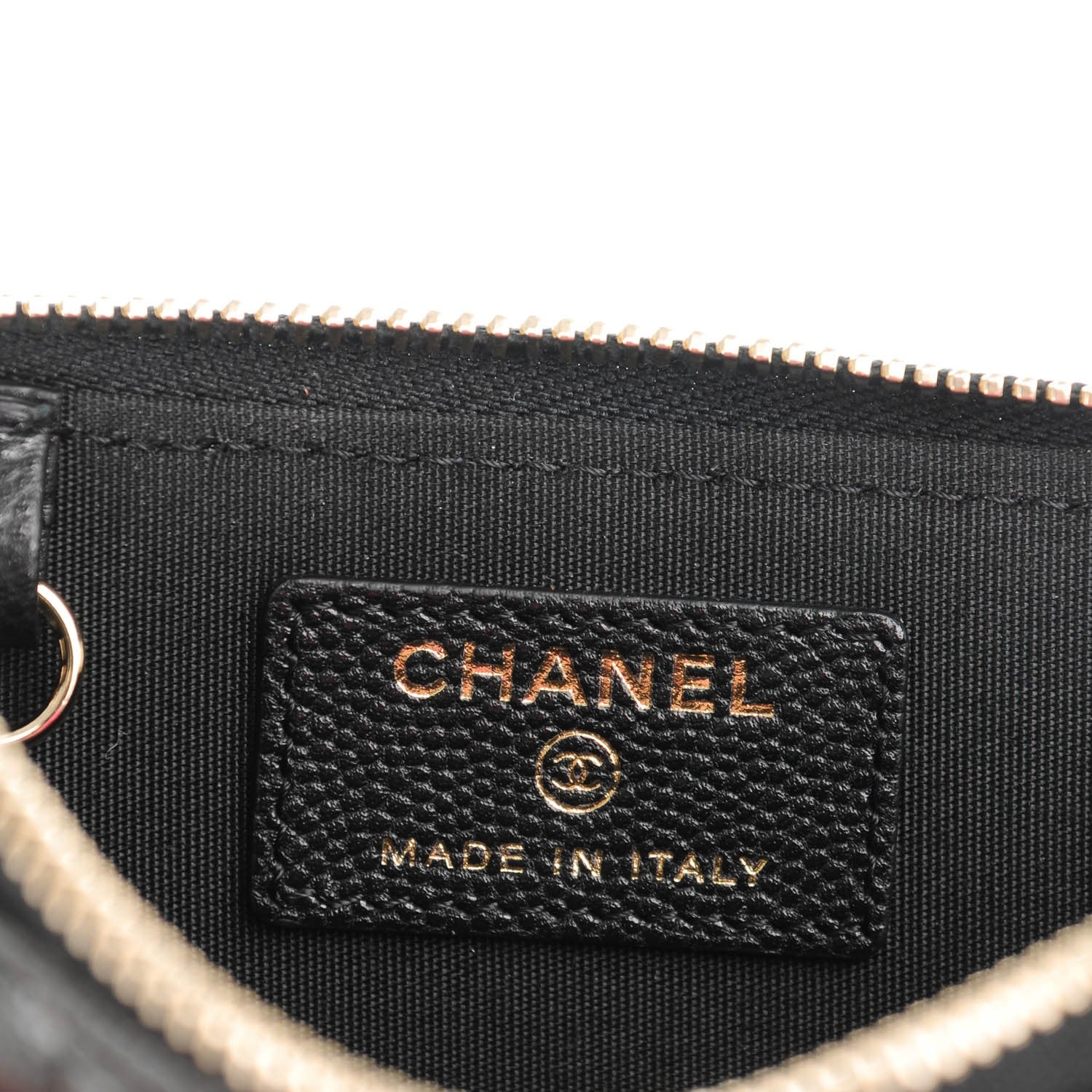 Chanel Caviar Camellia Embossed Key Holder Case Black 6 of 7