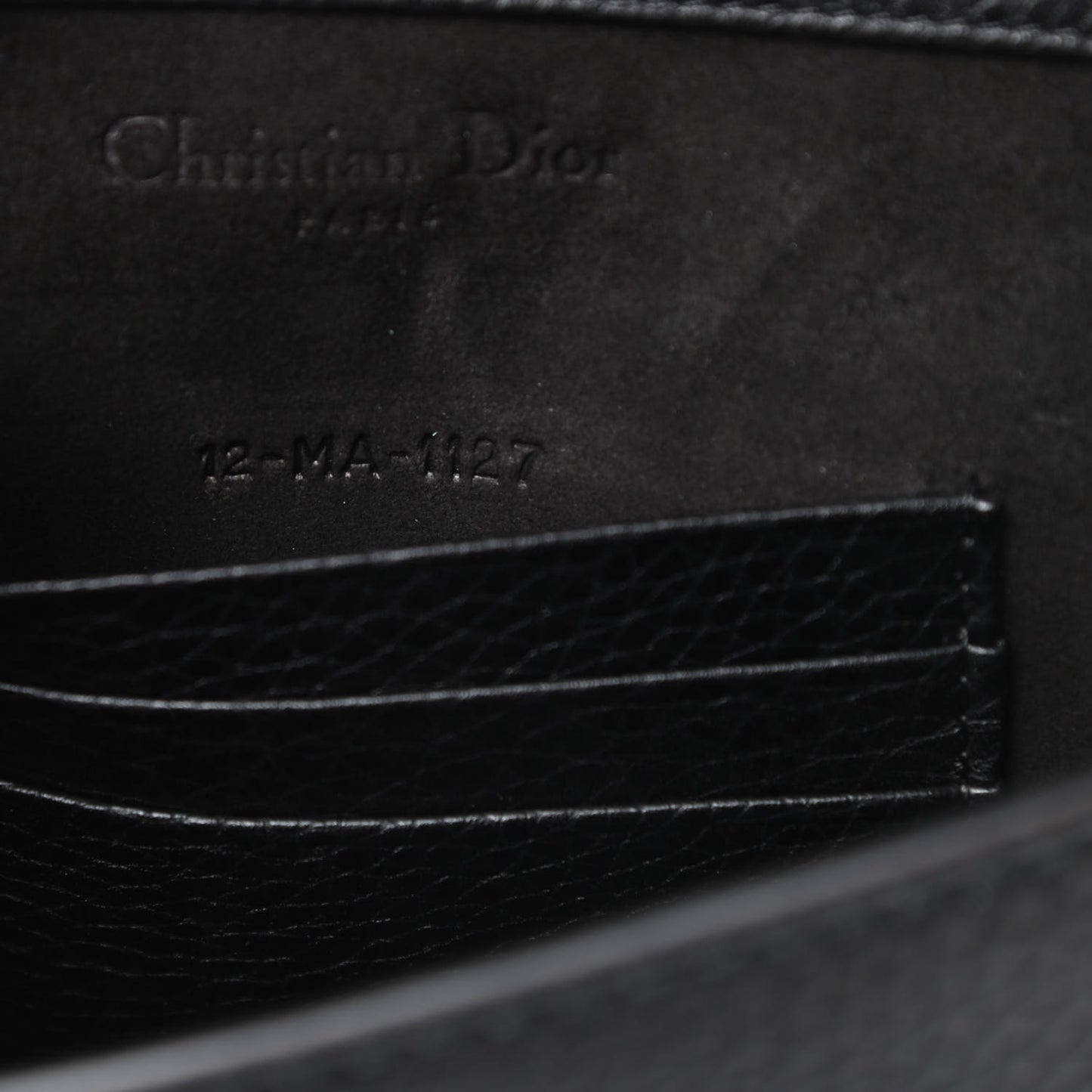 Grained Calfskin J'adior Clutch Black