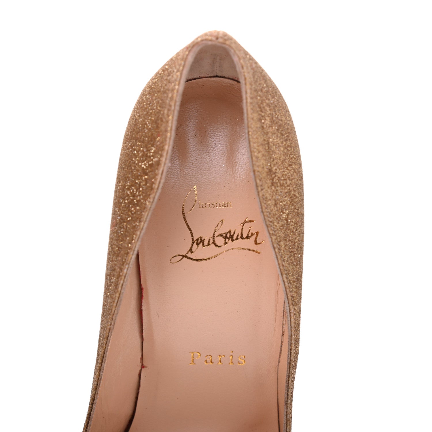 Christian Louboutin Glitter Pigalle Follies 100 Pumps 37.5 Gold 7 of 9
