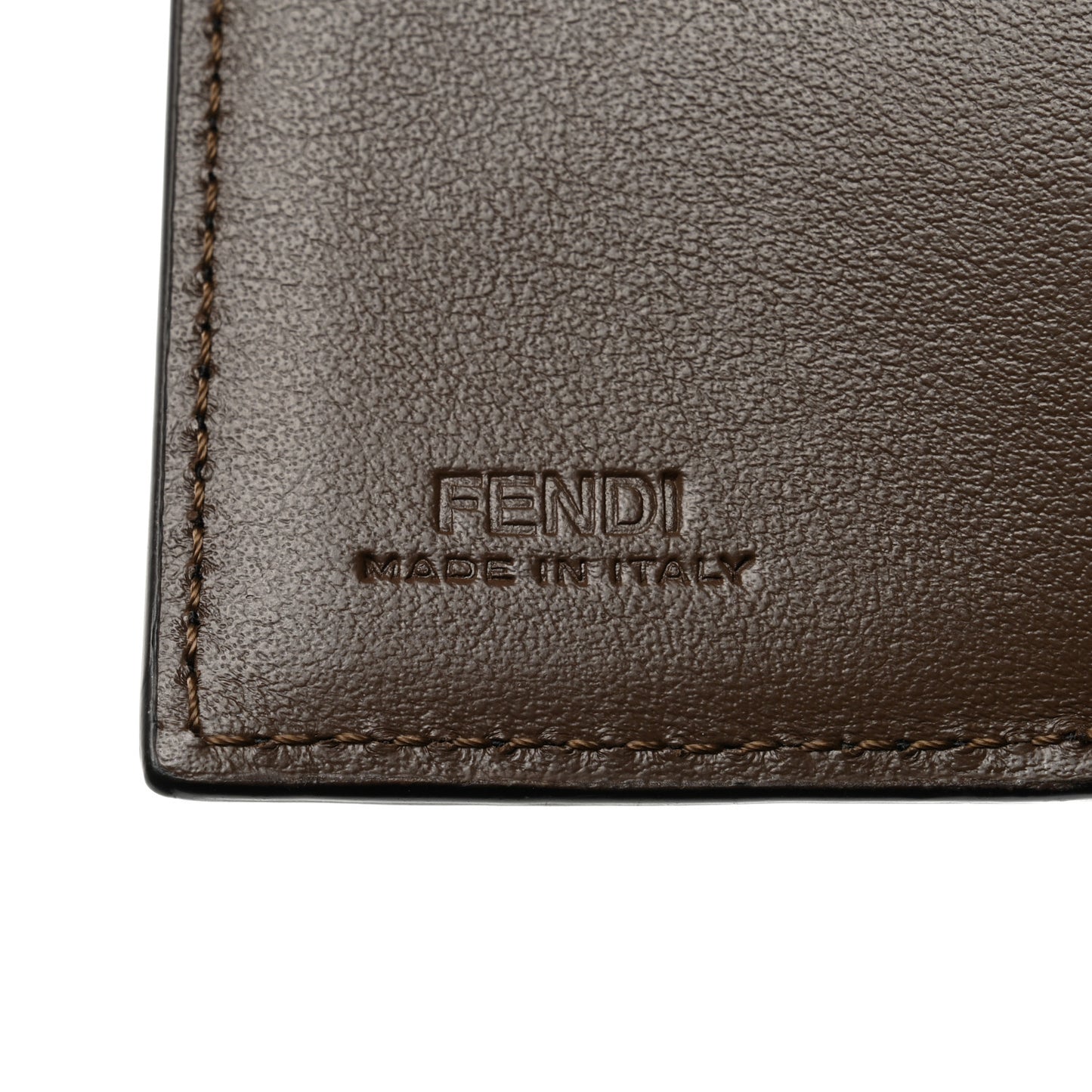Vitello Soft F is Fendi Bi-Color FF 1974 Embossed Micro Tri-Fold Envelope Wallet Maya Black