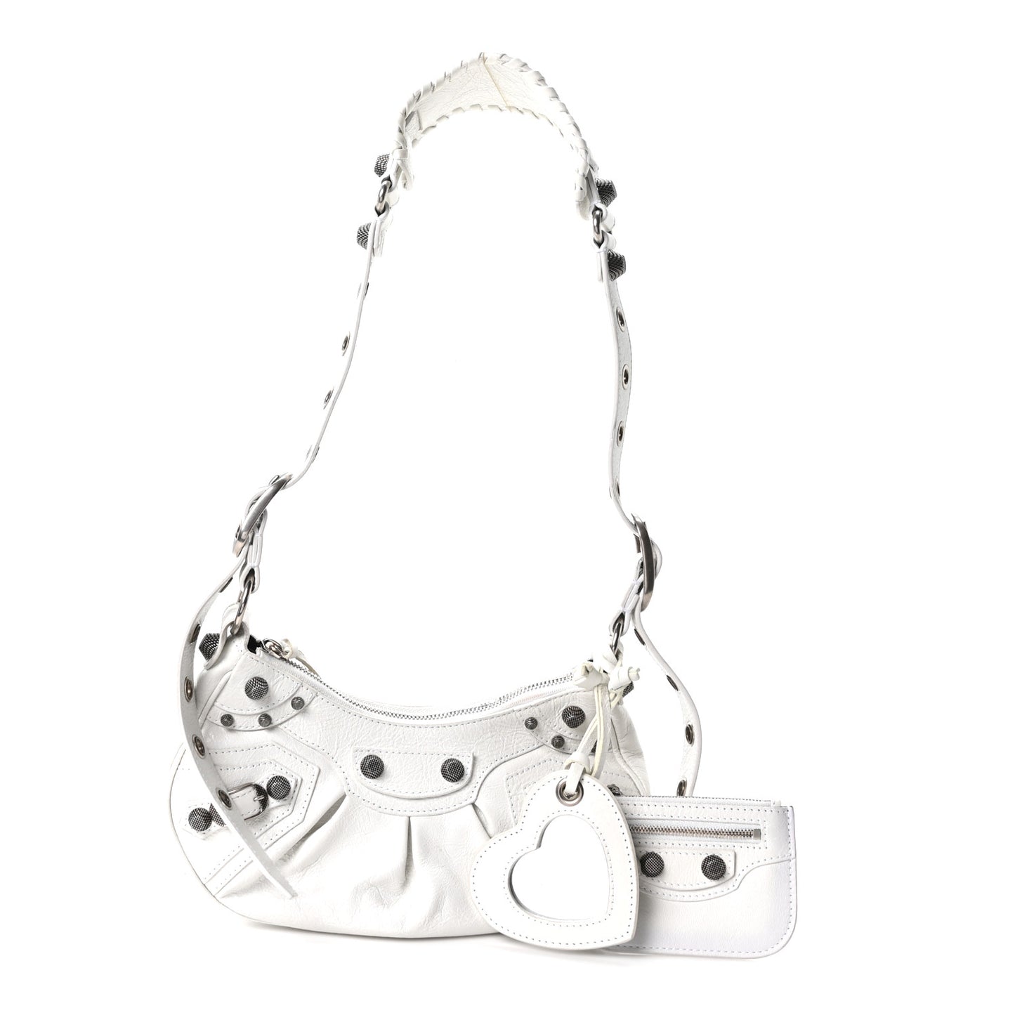 Agneau Arena Le Cagole Shoulder Bag XS Optic White