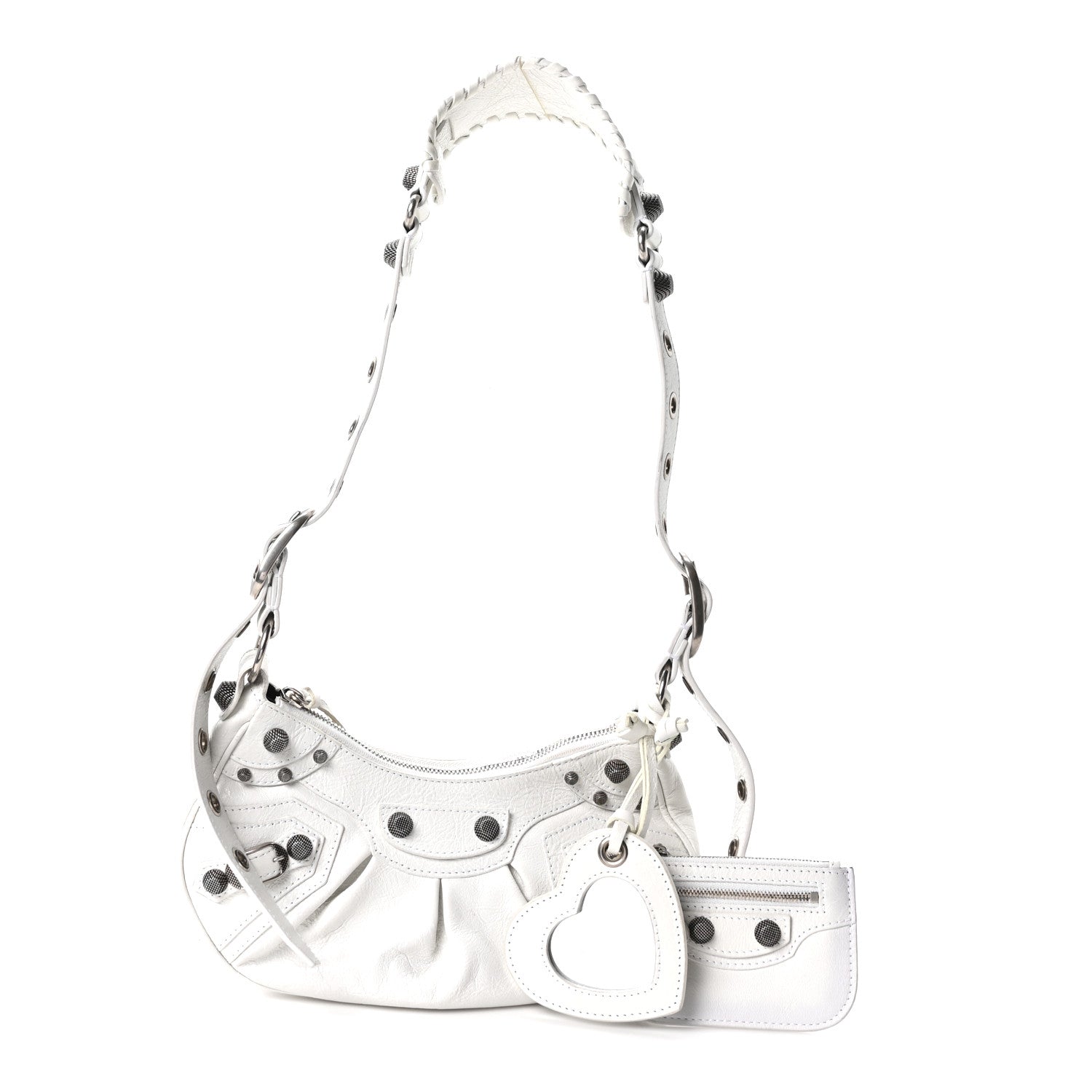 Balenciaga Agneau Arena Le Cagole Shoulder Bag XS Optic White 3 of 11