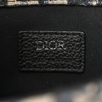 Christian Dior Oblique Grained Calfskin Mini Gallop Bag With Strap Black Beige 6 of 11