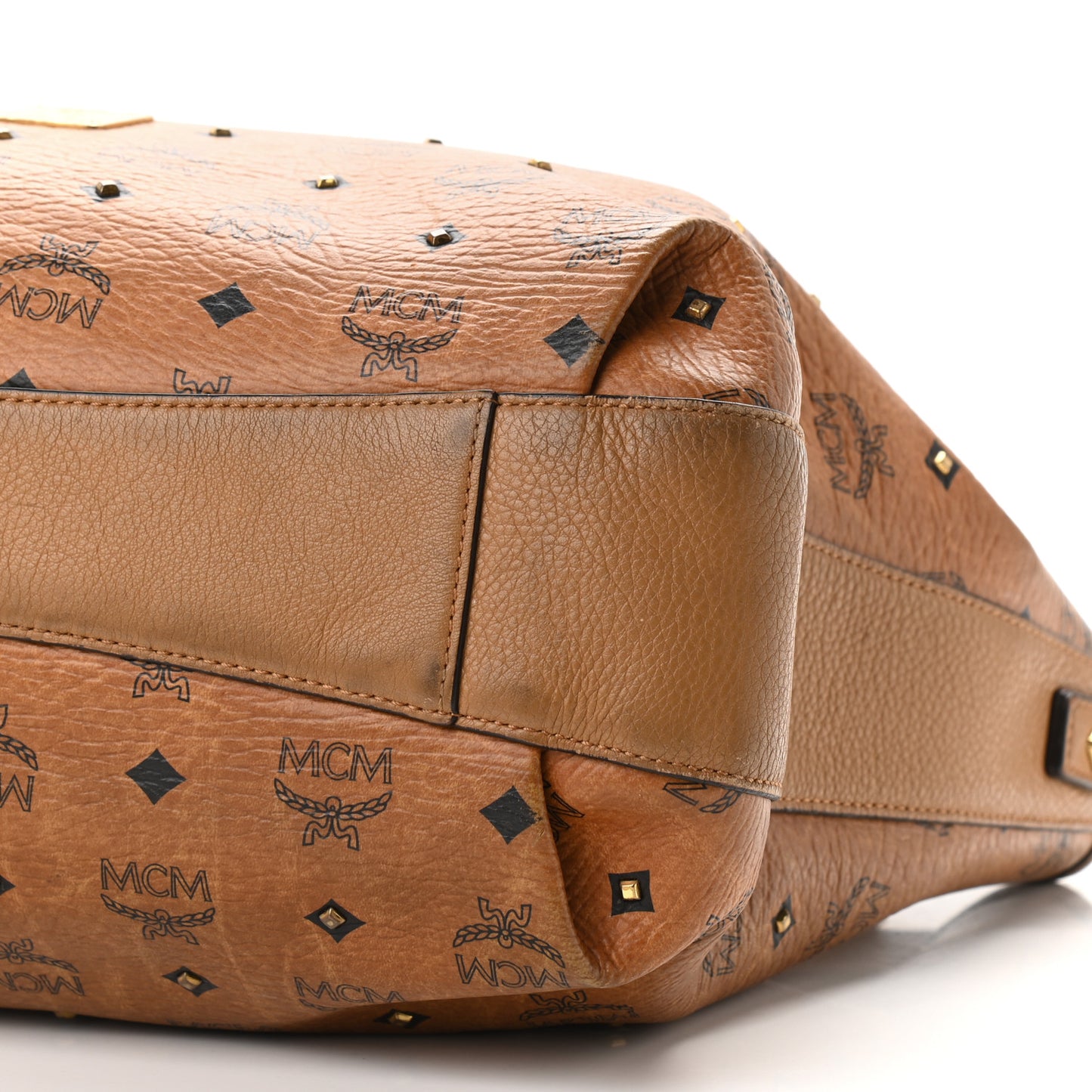 Visetos Studded Medium Drawstring Shopper Cognac
