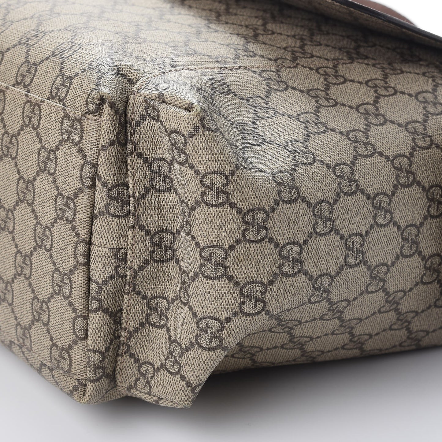 GG Plus Monogram Messenger Diaper Bag Dark Brown