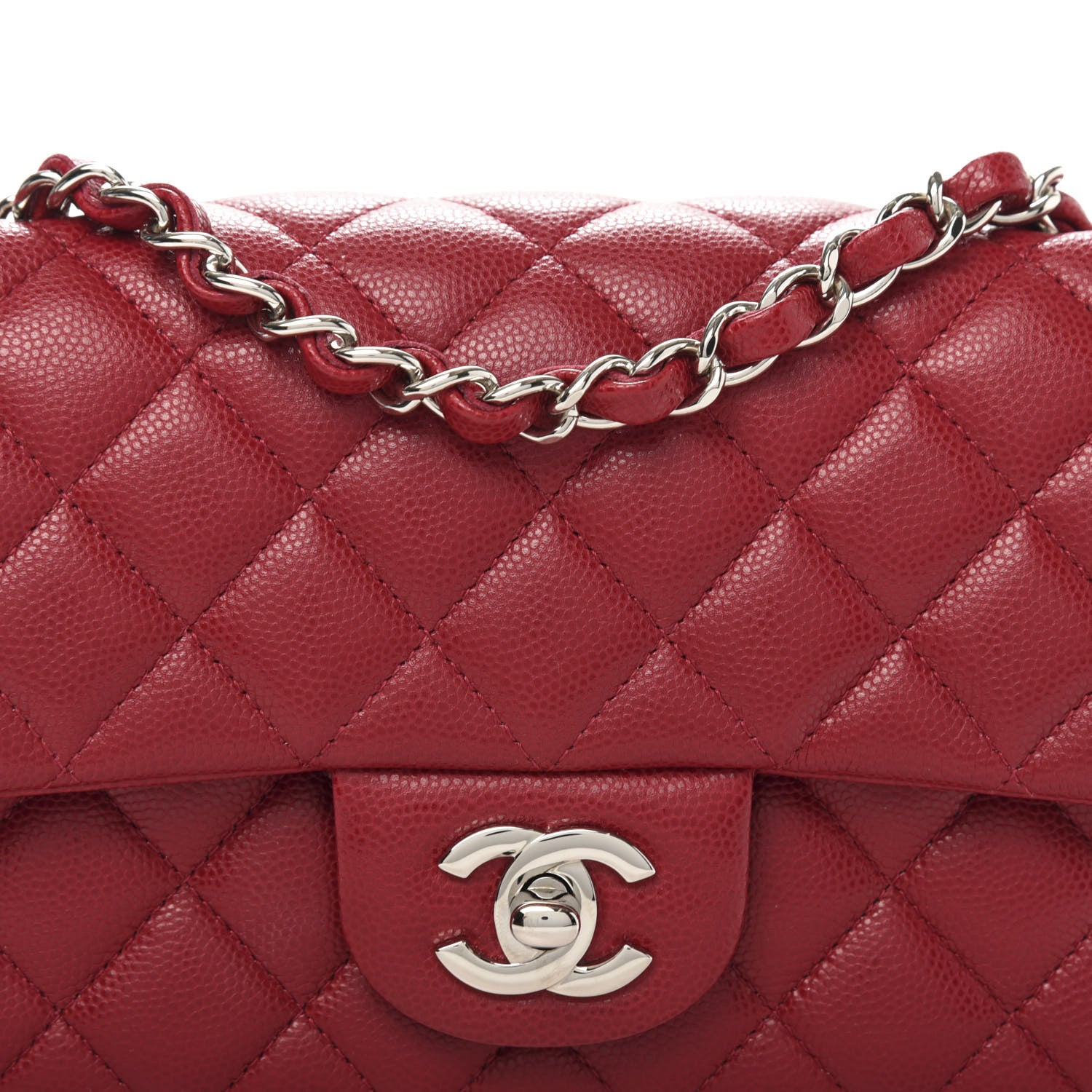 Chanel Caviar Quilted Mini Rectangular Flap Red 10 of 10