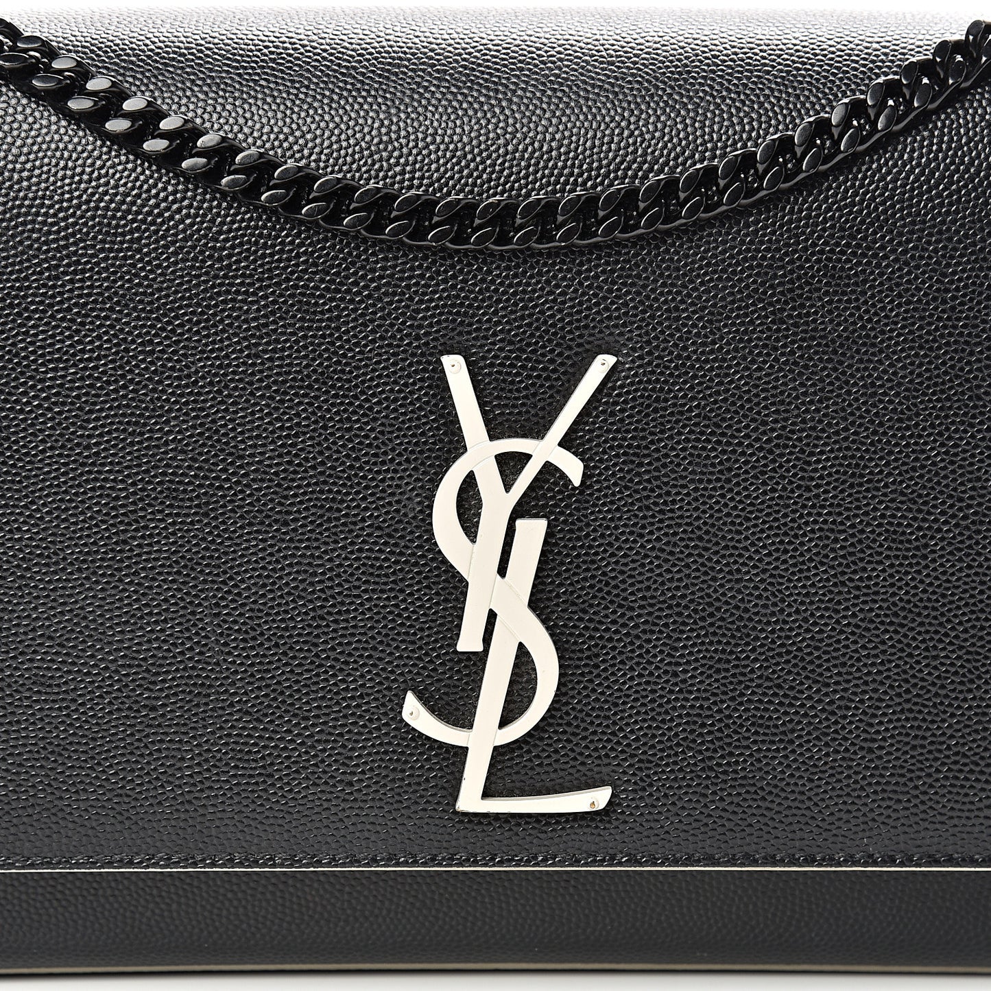 Grain De Poudre Medium Classic Monogram Kate Satchel Black White