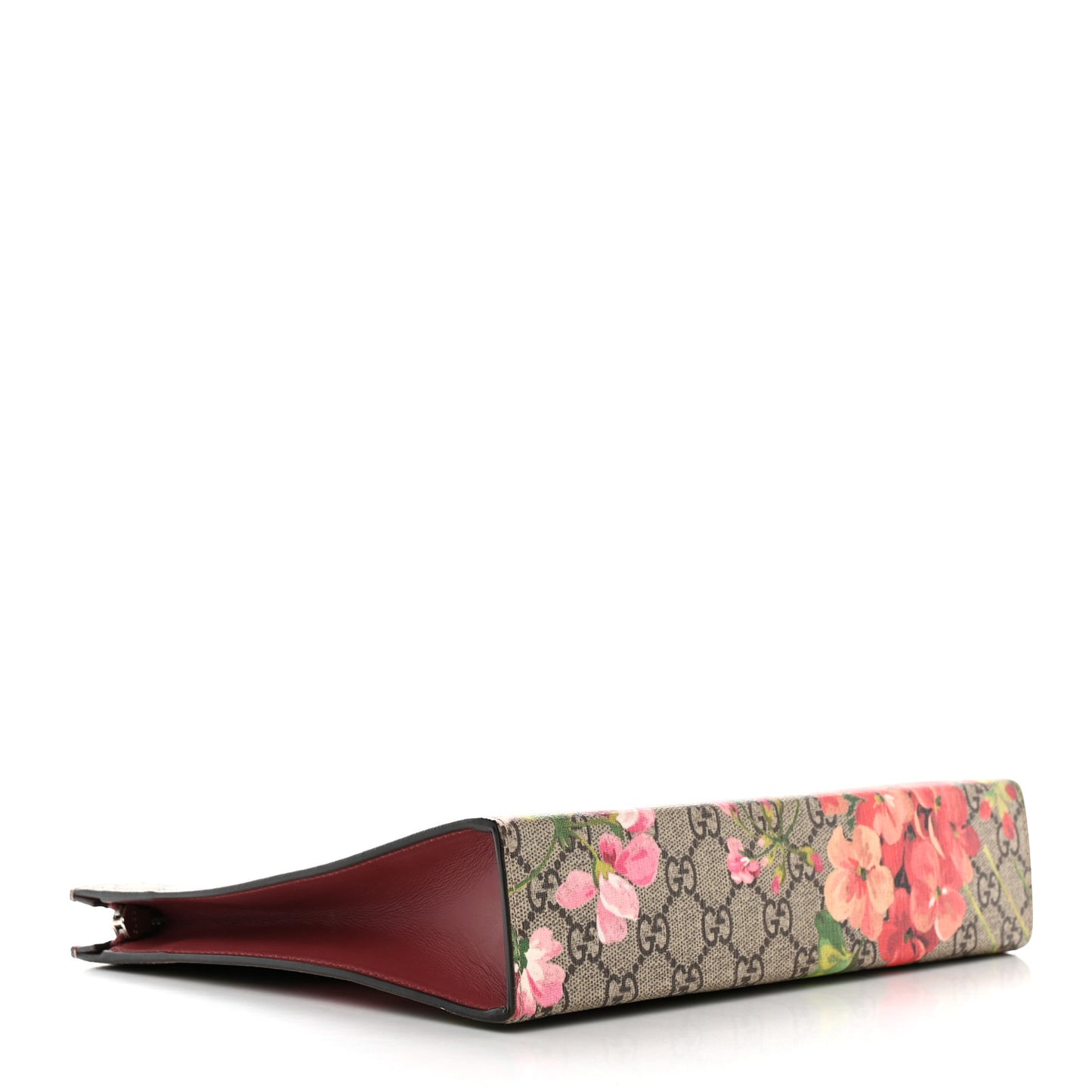 GG Supreme Monogram Blooms Large Cosmetic Case Beige Multicolor Dry Rose