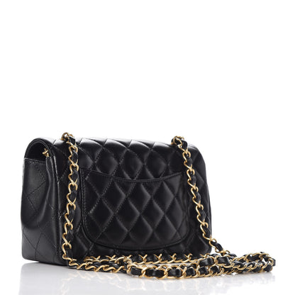 Chanel Lambskin Quilted Mini Rectangular Flap Black 3 of 9