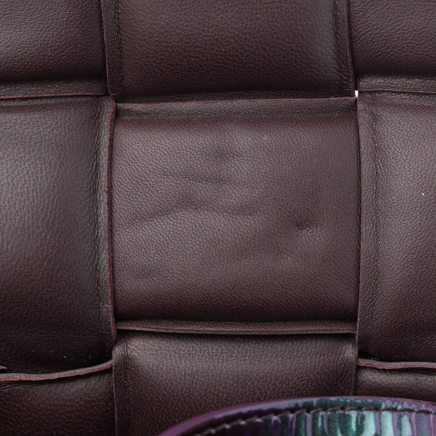Glossy Nail Polish Nappa Maxi Intreccio Padded Cassette Crossbody Bag Holographic