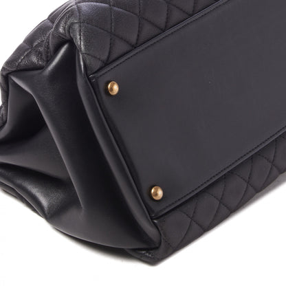 Chanel Lambskin Quilted Large Just Mademoiselle Bowling Bag Black 6 of 8