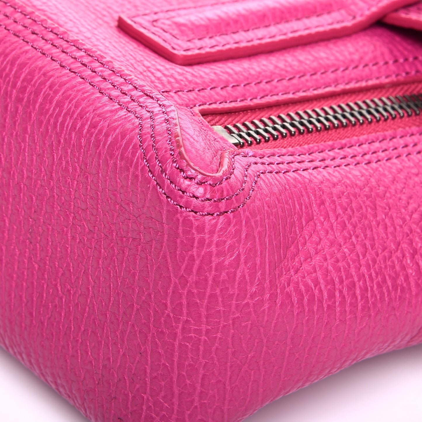 3.1 Textured Calfskin Mini Pashli Satchel Fuchsia